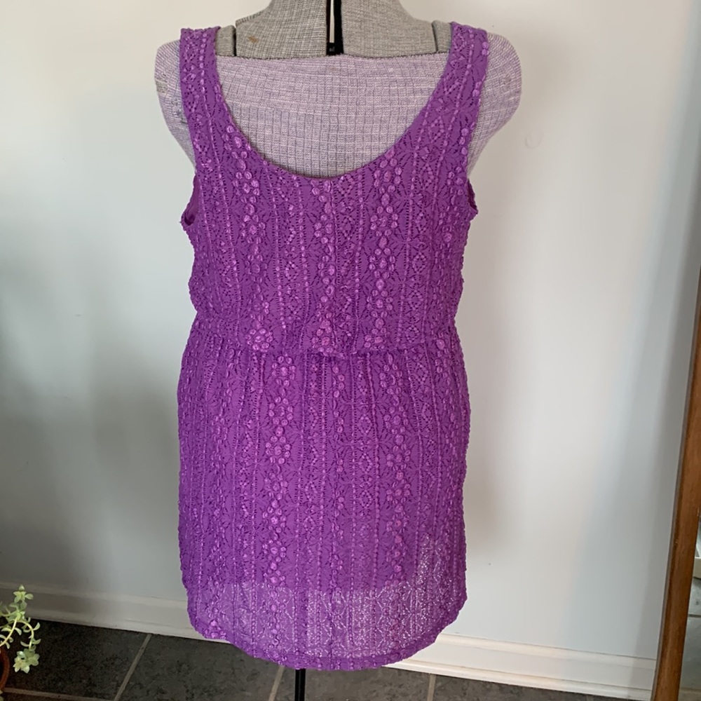 Candies Purple sleeveless stretch lace dress XL